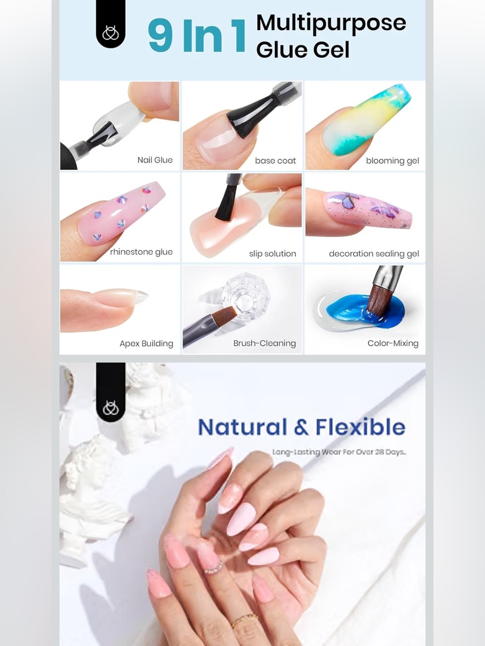 4 Beetles Bundle Nail Tips Glue Gel Polish Set Etch-X Almond Short Square Medium - Picture 8 of 16